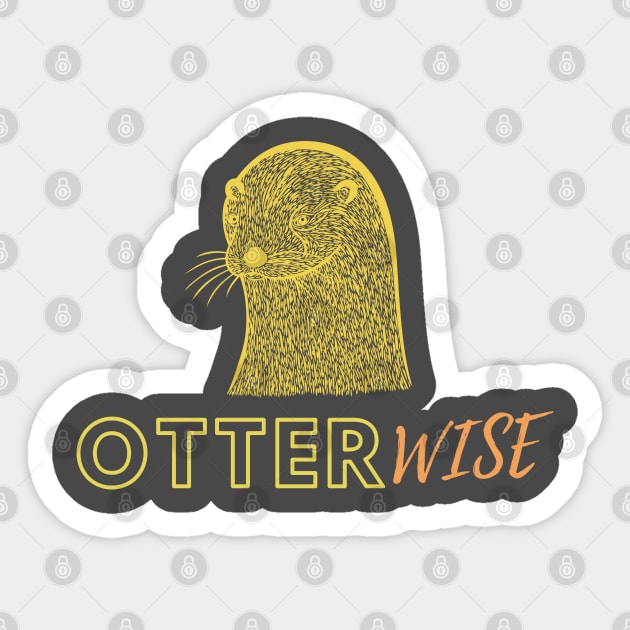 OtterWISE - yellow & orange Sticker by Green Paladin